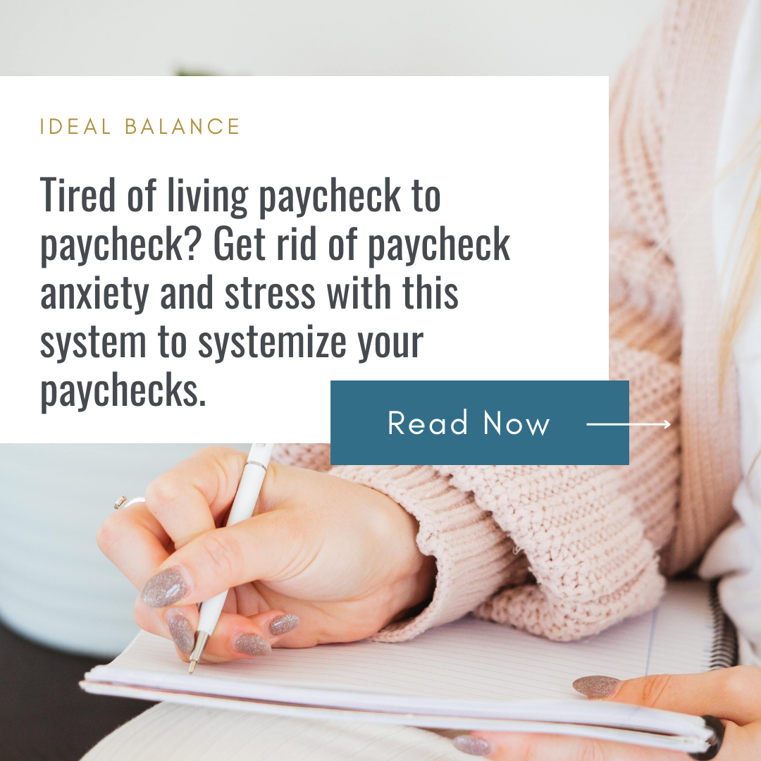 Tired of living paycheck to paycheck? Get rid of paycheck anxiety and stress with this system to systemize your paychecks.